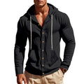 2026 Cross-border spring and autumn new American loose men's shirt loose linen casual simple beach hooded long-sleeved lining