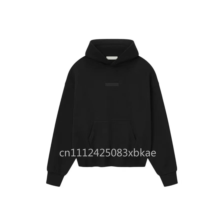 SS25 Double Line Vintage Hoodies Sets Men's Metallic Texture Letter Logo Pants Sets Luxury Design Men's Oversized Street Sets