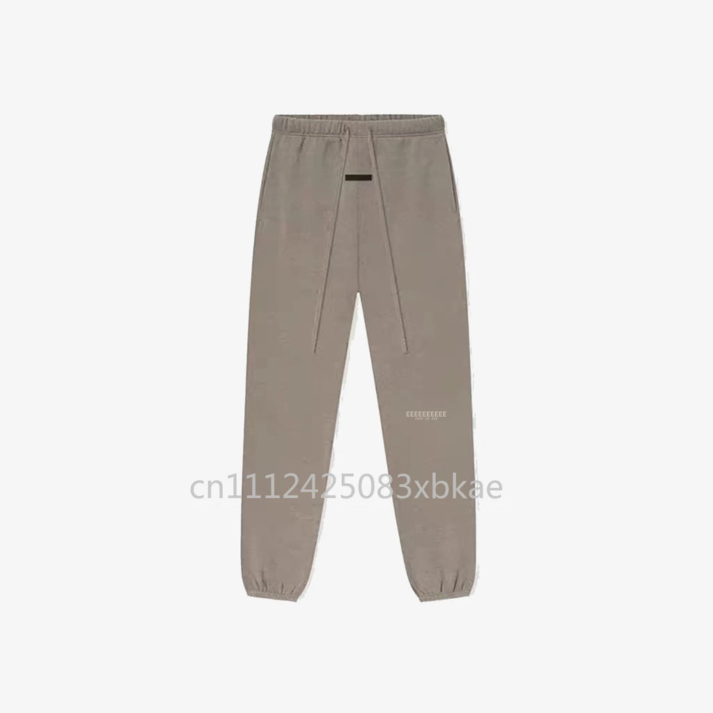 SS25 Double Line Vintage Hoodies Sets Men's Metallic Texture Letter Logo Pants Sets Luxury Design Men's Oversized Street Sets