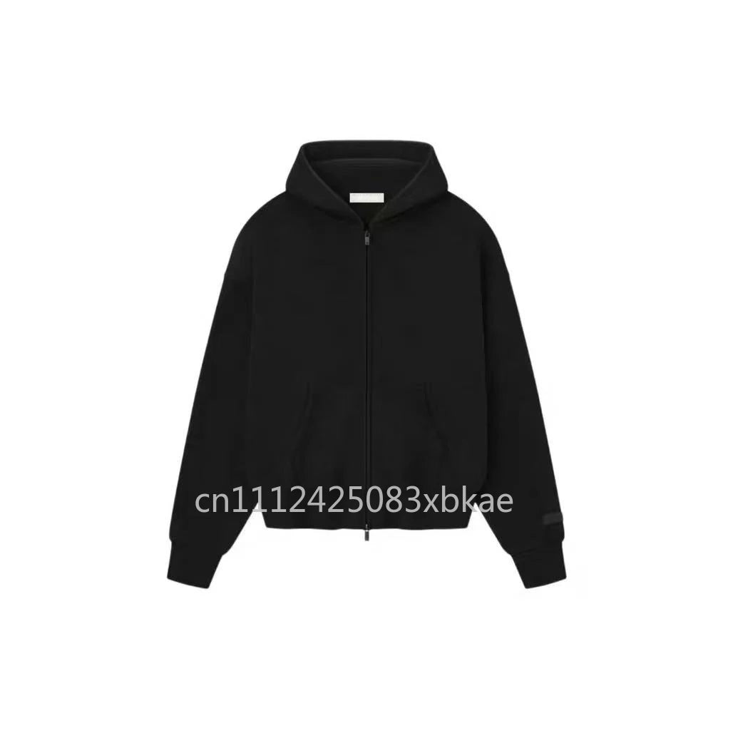SS25 Double Line Vintage Hoodies Sets Men's Metallic Texture Letter Logo Pants Sets Luxury Design Men's Oversized Street Sets