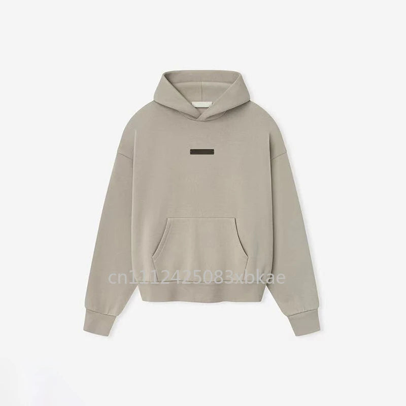 SS25 Double Line Vintage Hoodies Sets Men's Metallic Texture Letter Logo Pants Sets Luxury Design Men's Oversized Street Sets