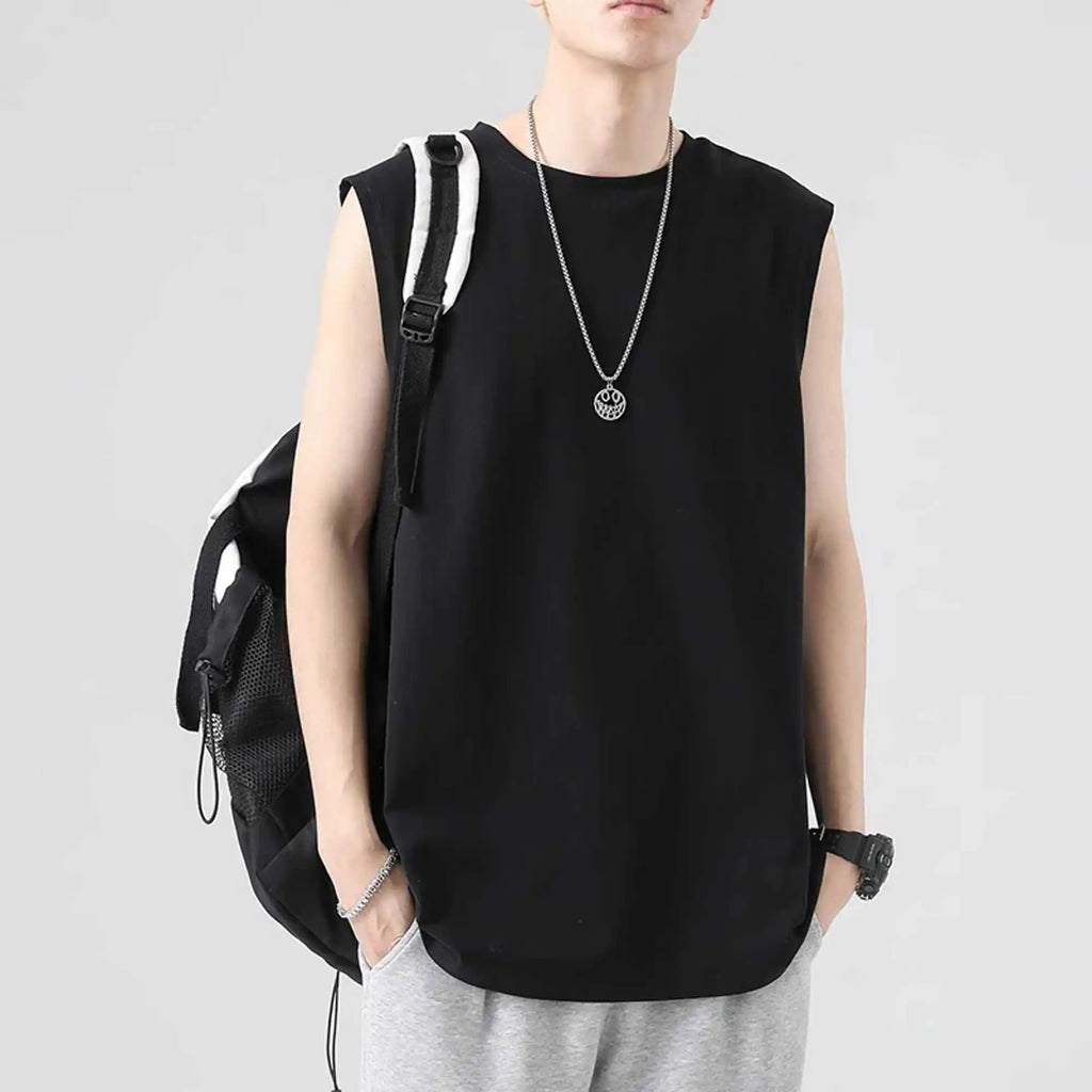 Men's Tank Top Sets 2026 Summer Thin Quick Dry running Breathable beach men's tracksuit oversize seaside crewneck  Tracksuit men