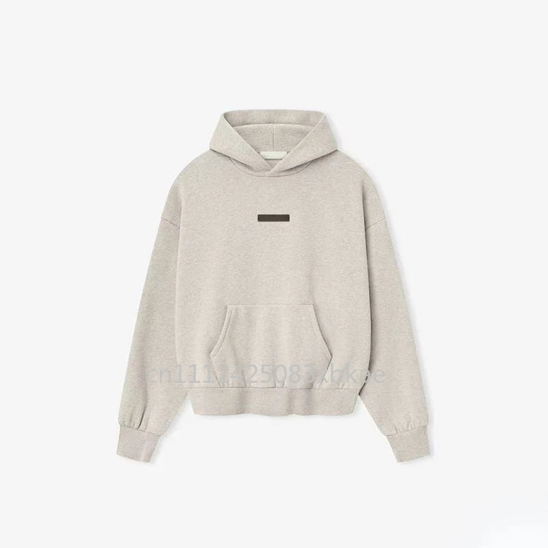 SS25 Double Line Vintage Hoodies Sets Men's Metallic Texture Letter Logo Pants Sets Luxury Design Men's Oversized Street Sets