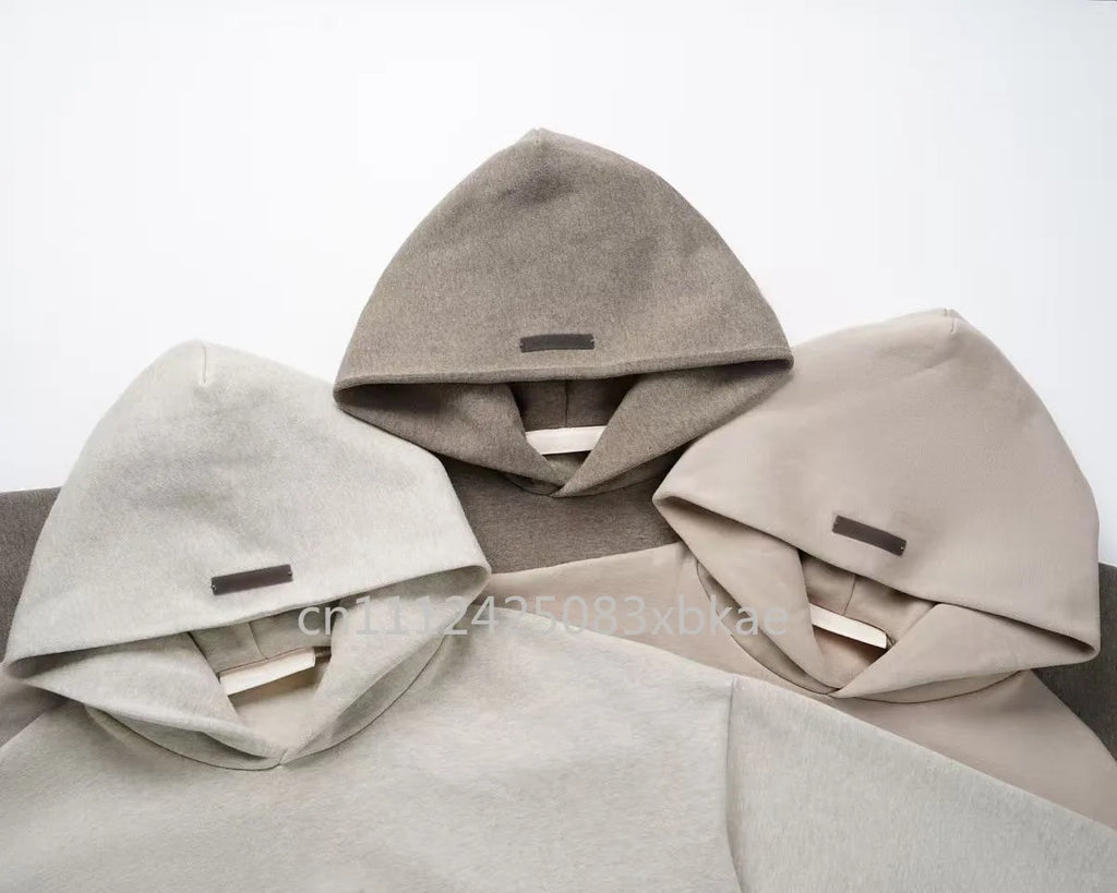 SS25 Double Line Vintage Hoodies Sets Men's Metallic Texture Letter Logo Pants Sets Luxury Design Men's Oversized Street Sets