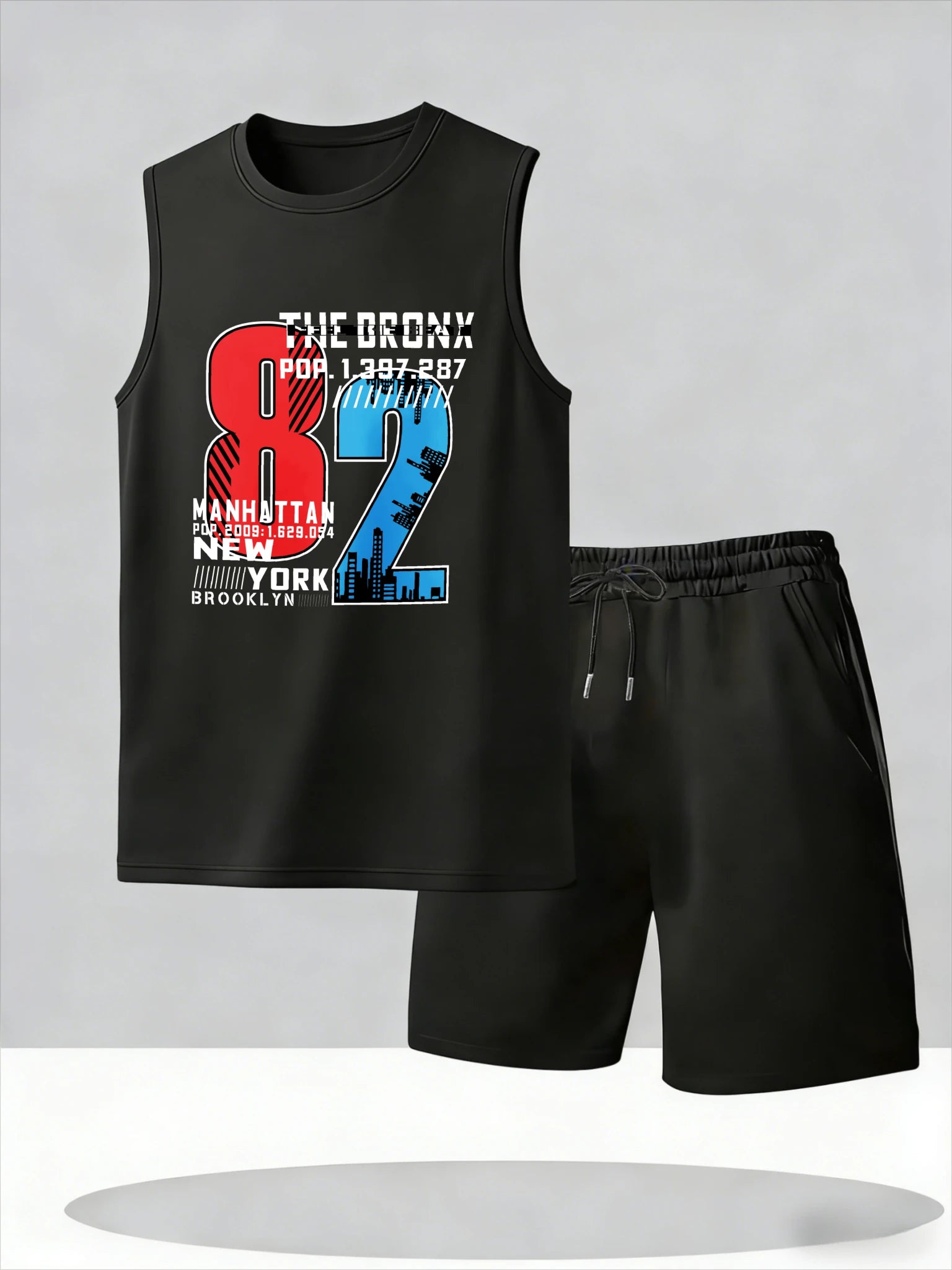 Men's Tank Top Sets 2026 Summer Thin Quick Dry running Breathable beach men's tracksuit oversize seaside crewneck  Tracksuit men