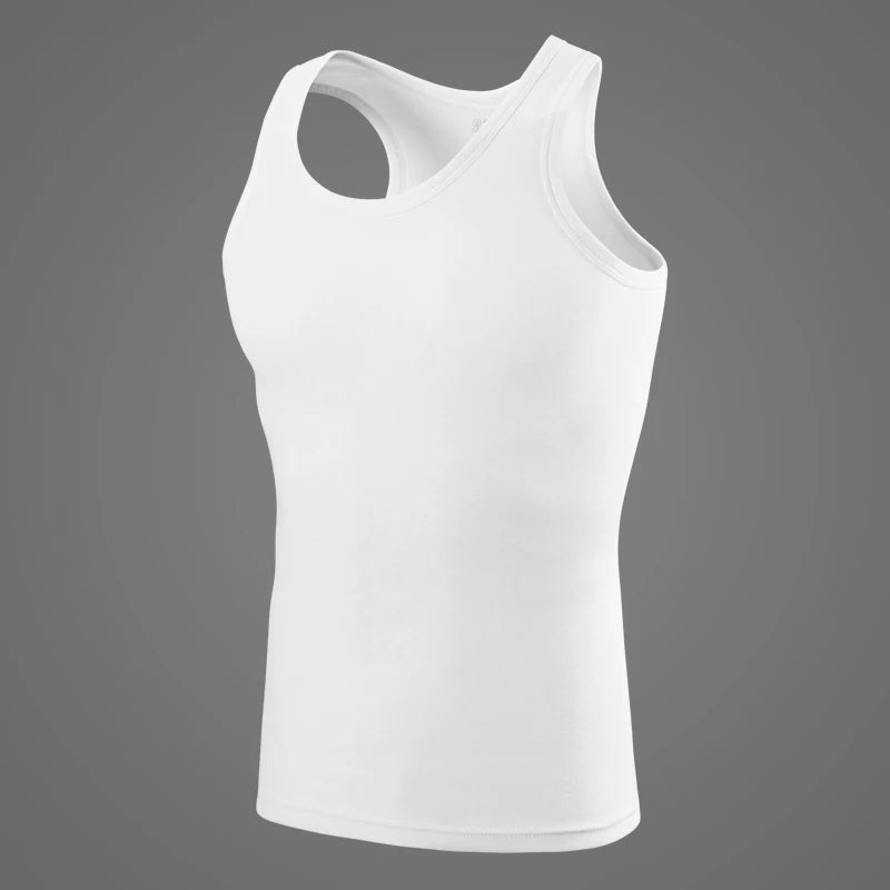 Four Seasons Men Pure Cotton Vest Youth Fit Sports Fitness Middle-aged Casual Sleeveless Top