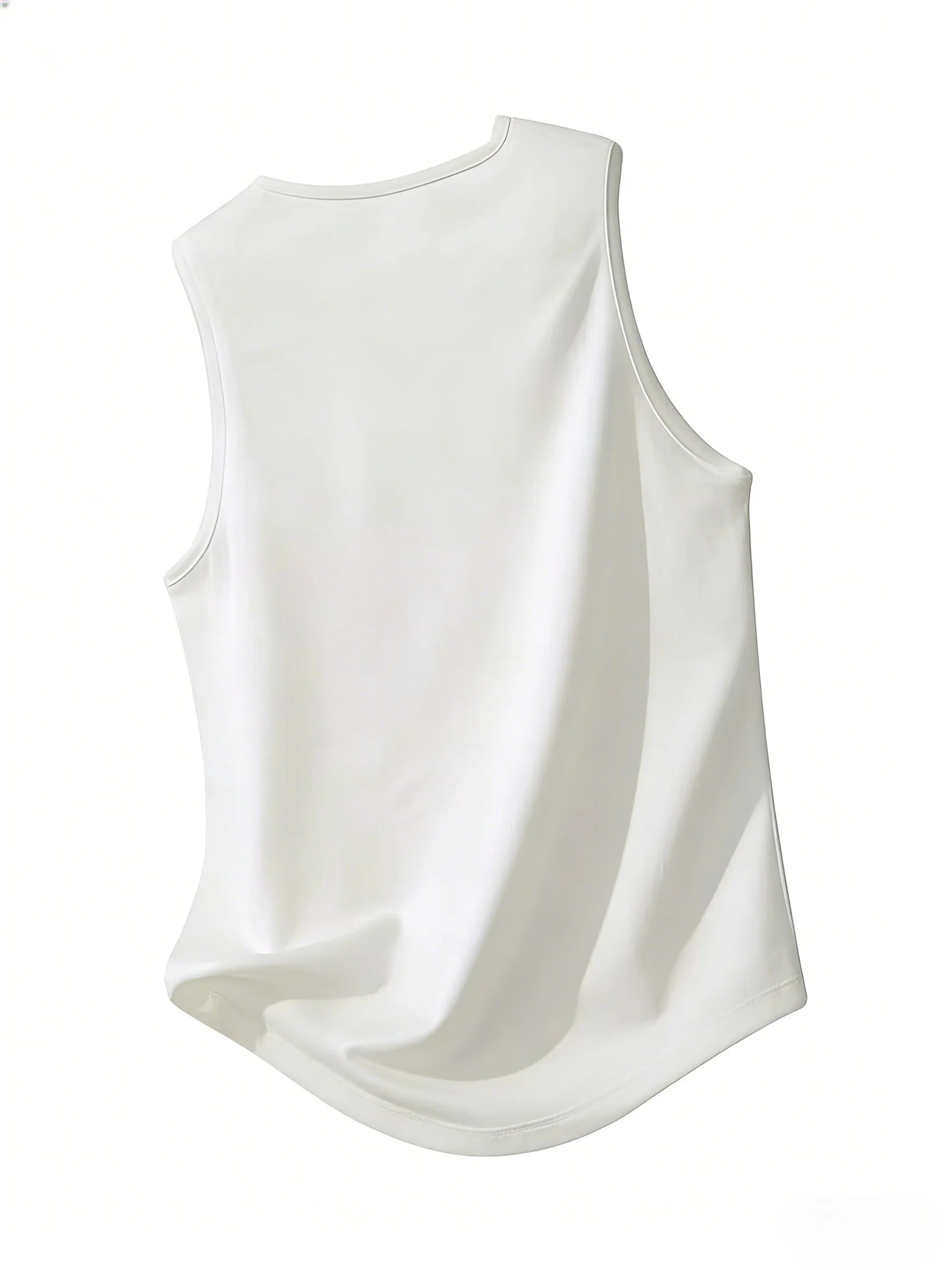 Men's sleeveless vest -A fitted Christian-themed shirt with the words "Jesus died for me, and now I live for him" printed on it.