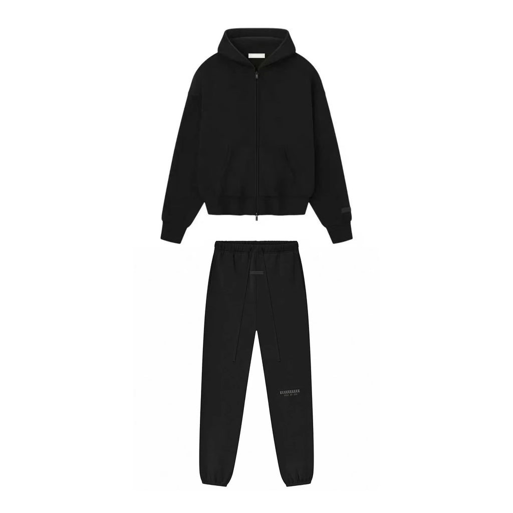 SS25 Double Line Vintage Hoodies Sets Men's Metallic Texture Letter Logo Pants Sets Luxury Design Men's Oversized Street Sets