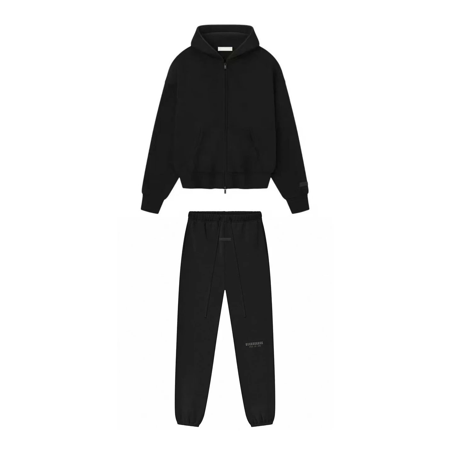 SS25 Double Line Vintage Hoodies Sets Men's Metallic Texture Letter Logo Pants Sets Luxury Design Men's Oversized Street Sets