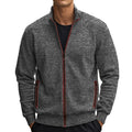 Mens Stand Collar Sweatshirt Contrast Color Zipper Outwear Basic Daily Jacket Streetwear lightweight outdoor Solid coats