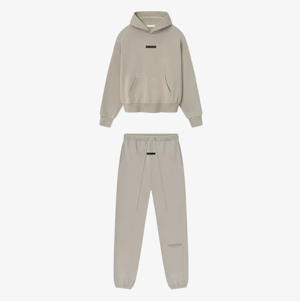 SS25 Double Line Vintage Hoodies Sets Men's Metallic Texture Letter Logo Pants Sets Luxury Design Men's Oversized Street Sets
