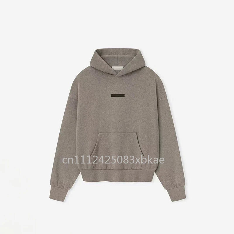 SS25 Double Line Vintage Hoodies Sets Men's Metallic Texture Letter Logo Pants Sets Luxury Design Men's Oversized Street Sets