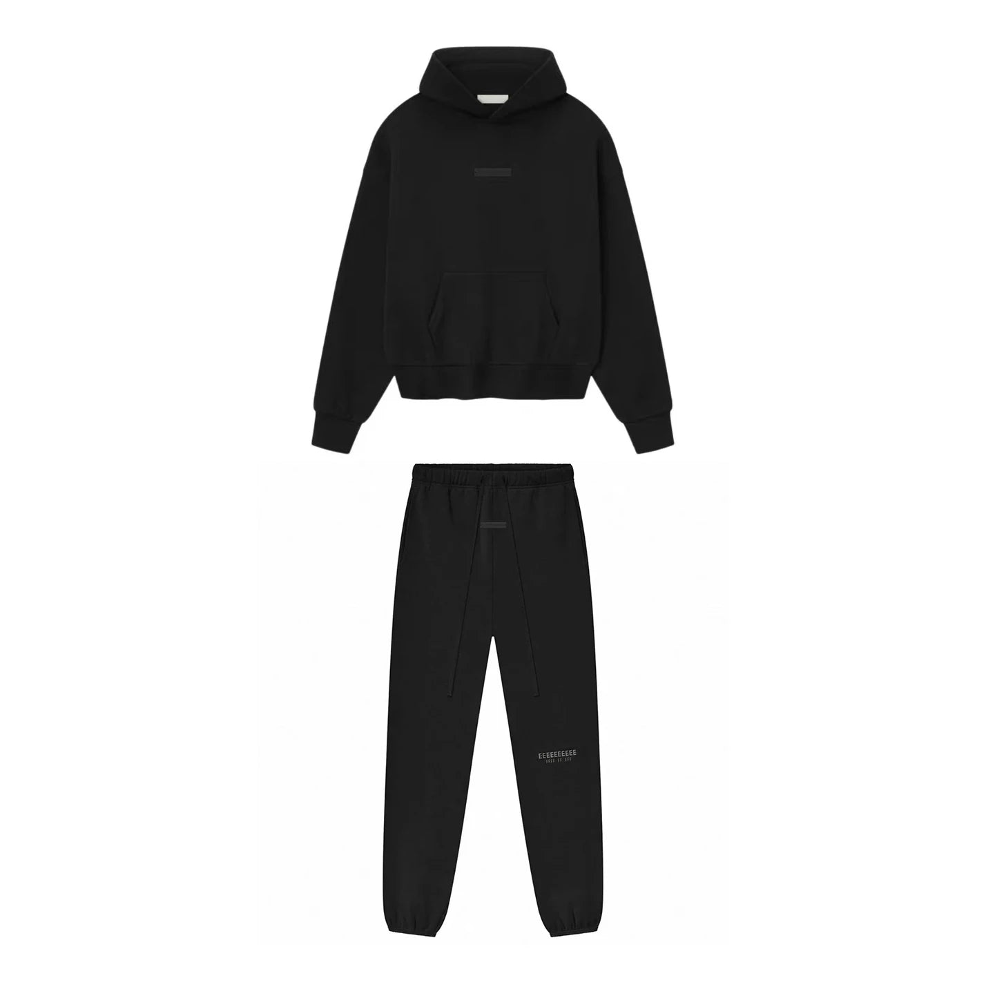 SS25 Double Line Vintage Hoodies Sets Men's Metallic Texture Letter Logo Pants Sets Luxury Design Men's Oversized Street Sets