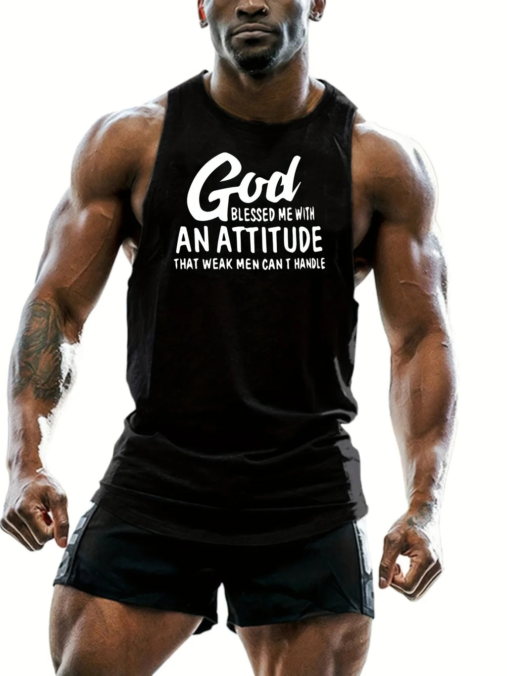Fashionable letter-printed casual trendy sports vest, muscular and snug comfort vest
